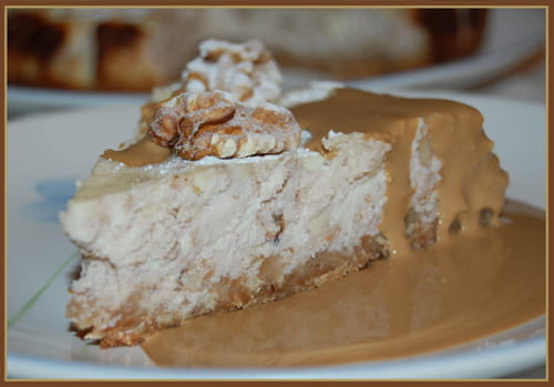 Cheesecake aux noix, sauce moka