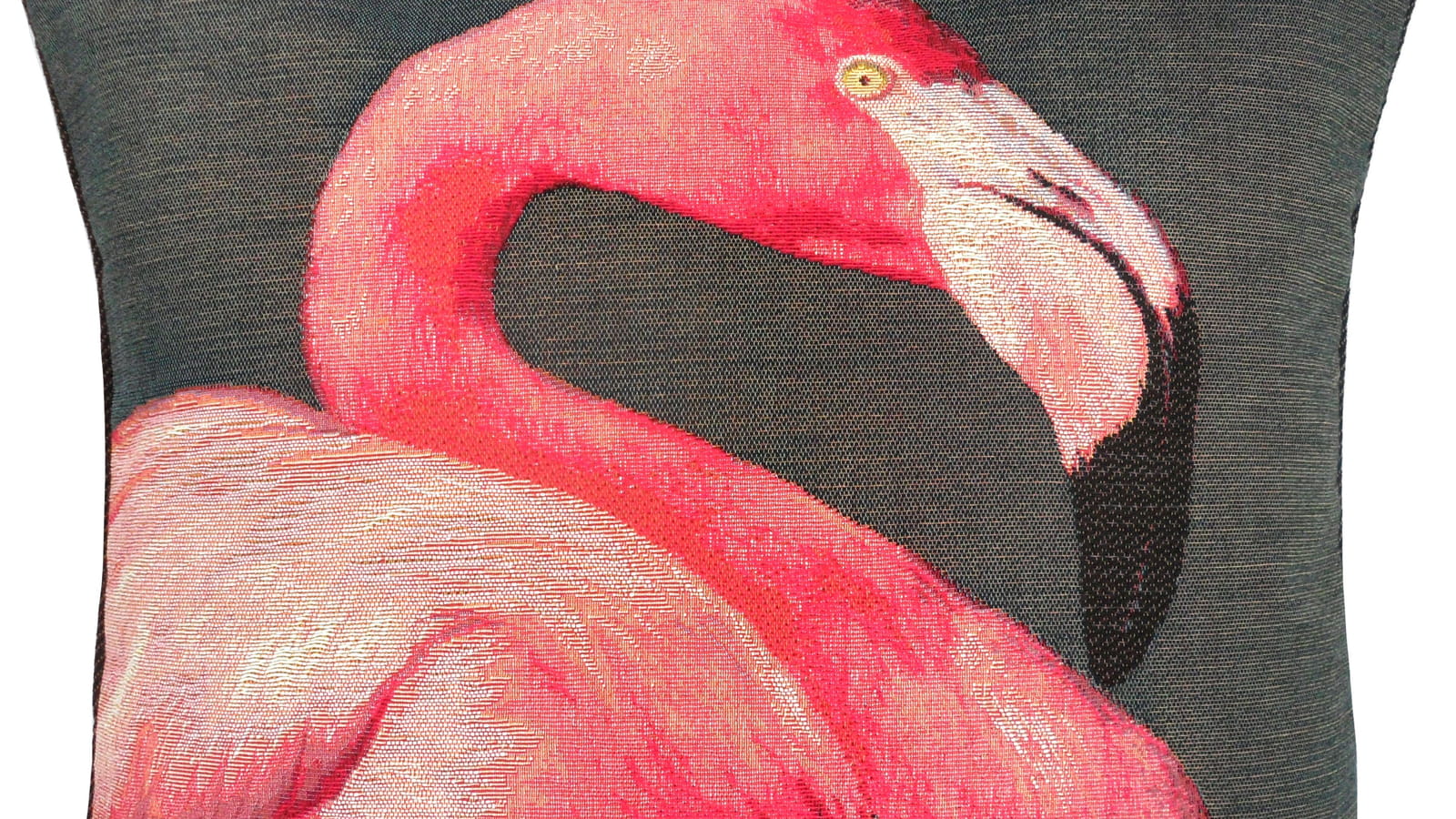 Coussin Flamant rose Tissage Art de Lys
