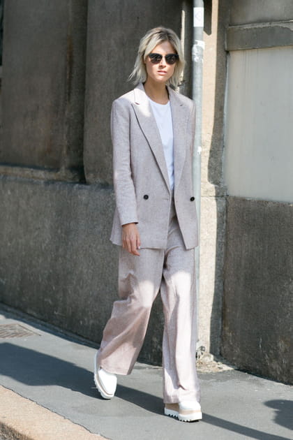 Street style &agrave; Milan : le tailleur masculin