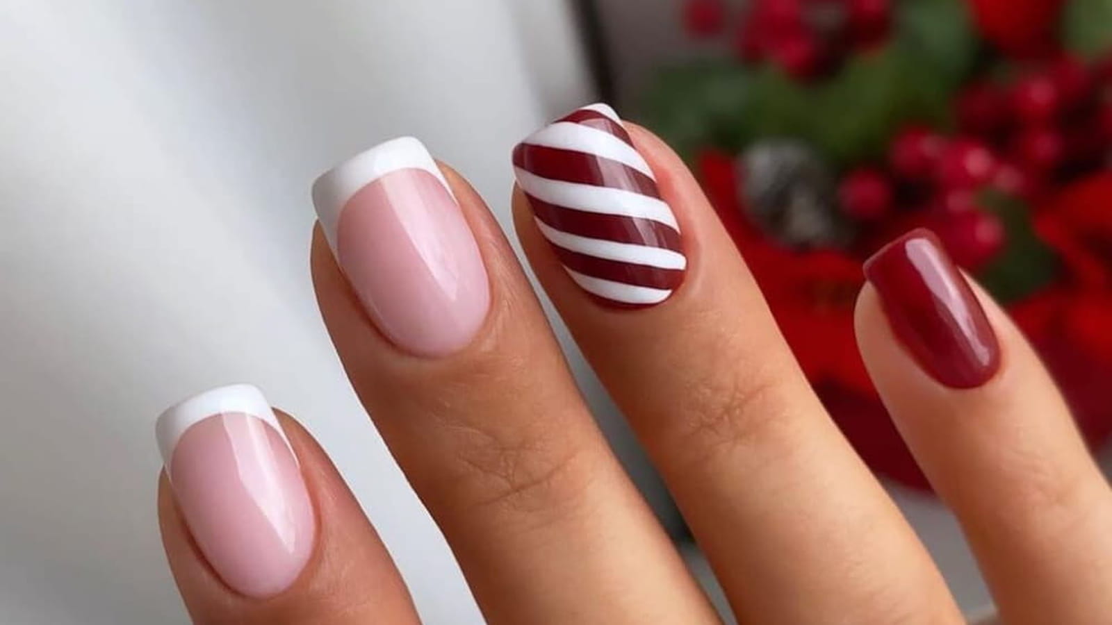 Nail art sucre d'orge 