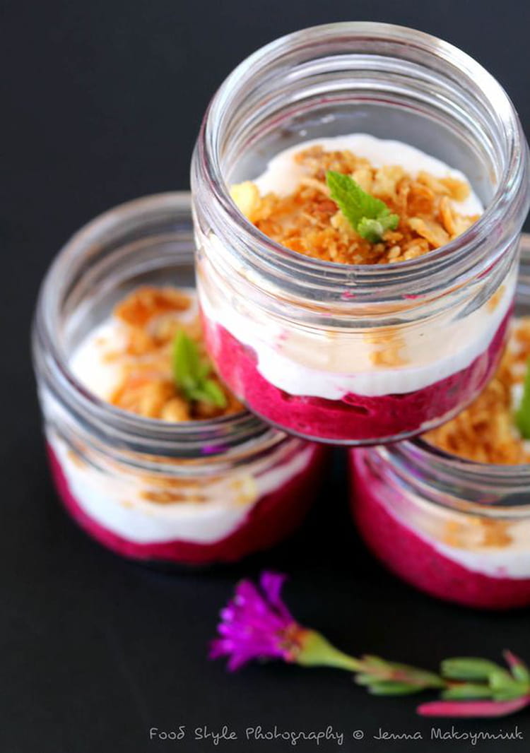 Recette de Verrines de betterave au raifort et mousse au chèvre frais
