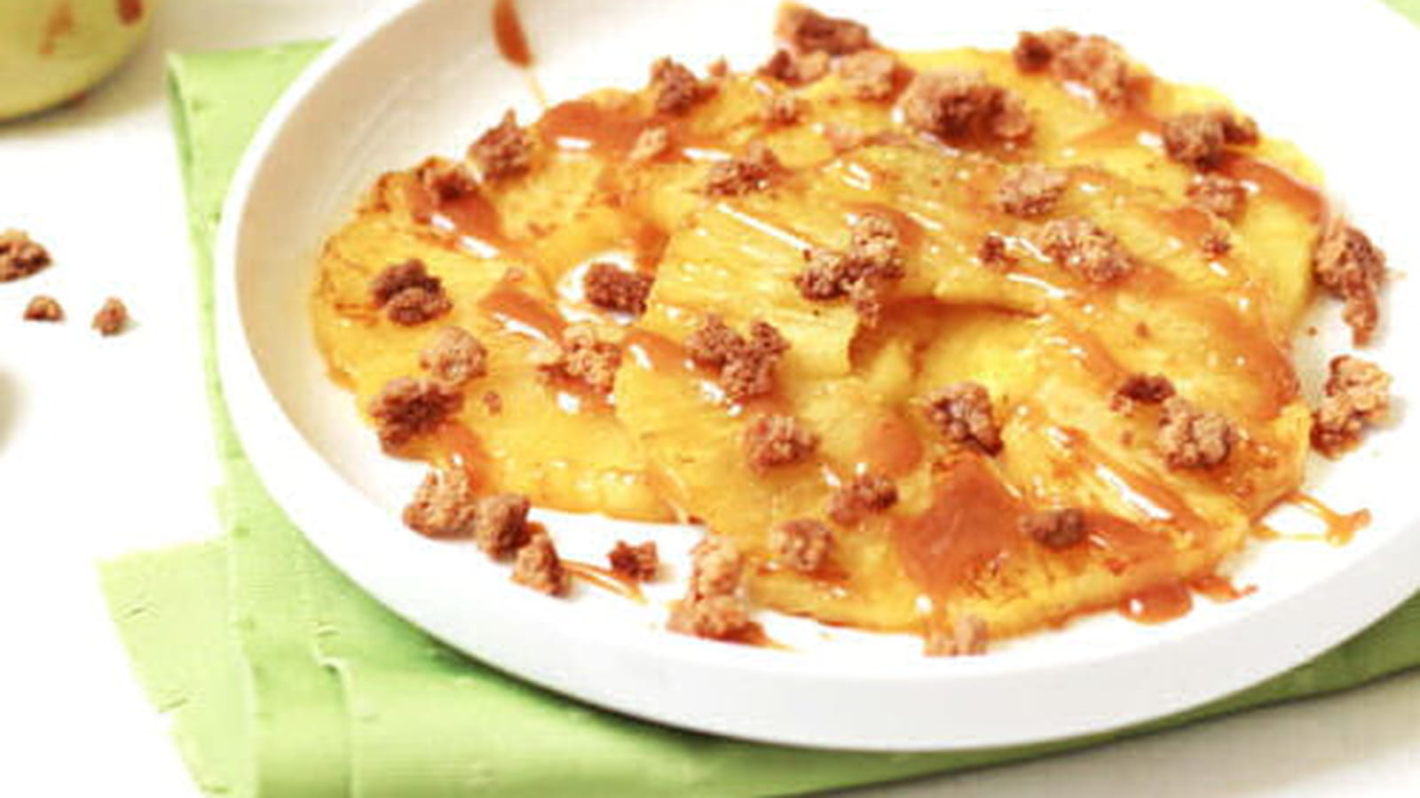 Ananas rôti au caramel