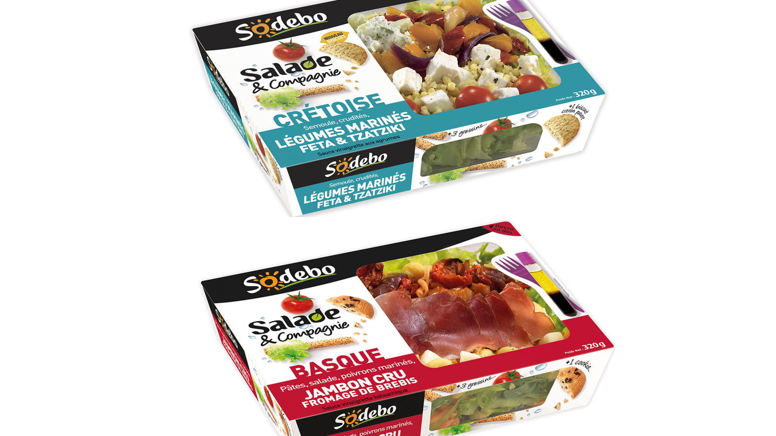 Les salades Crétoise et Basque de Sodebo