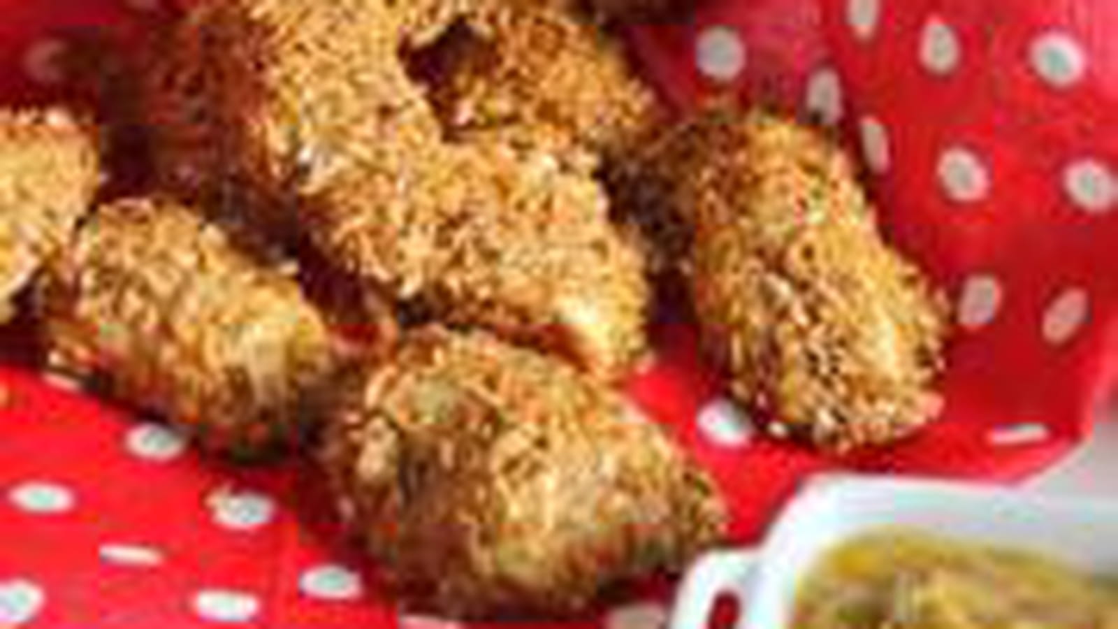 Nuggets de poulet, curry et graines de lin