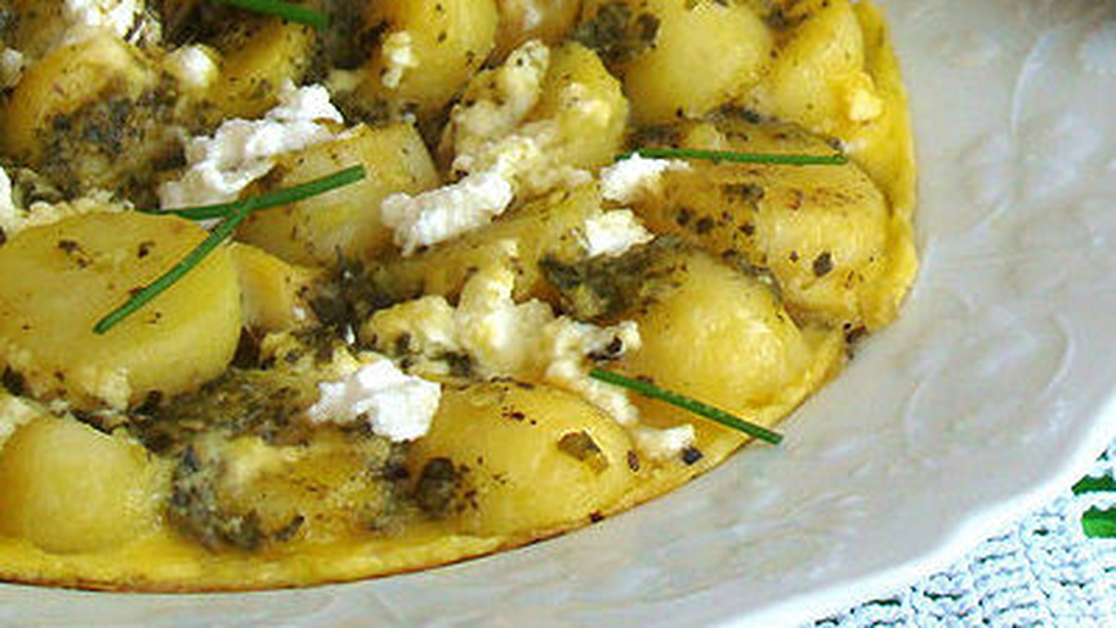 Tortilla à la ricotta et au basilic