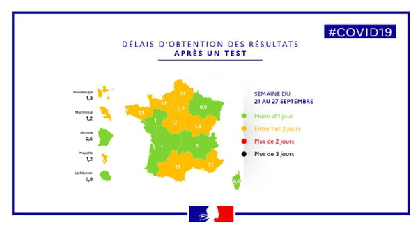 carte délai résultat test covid