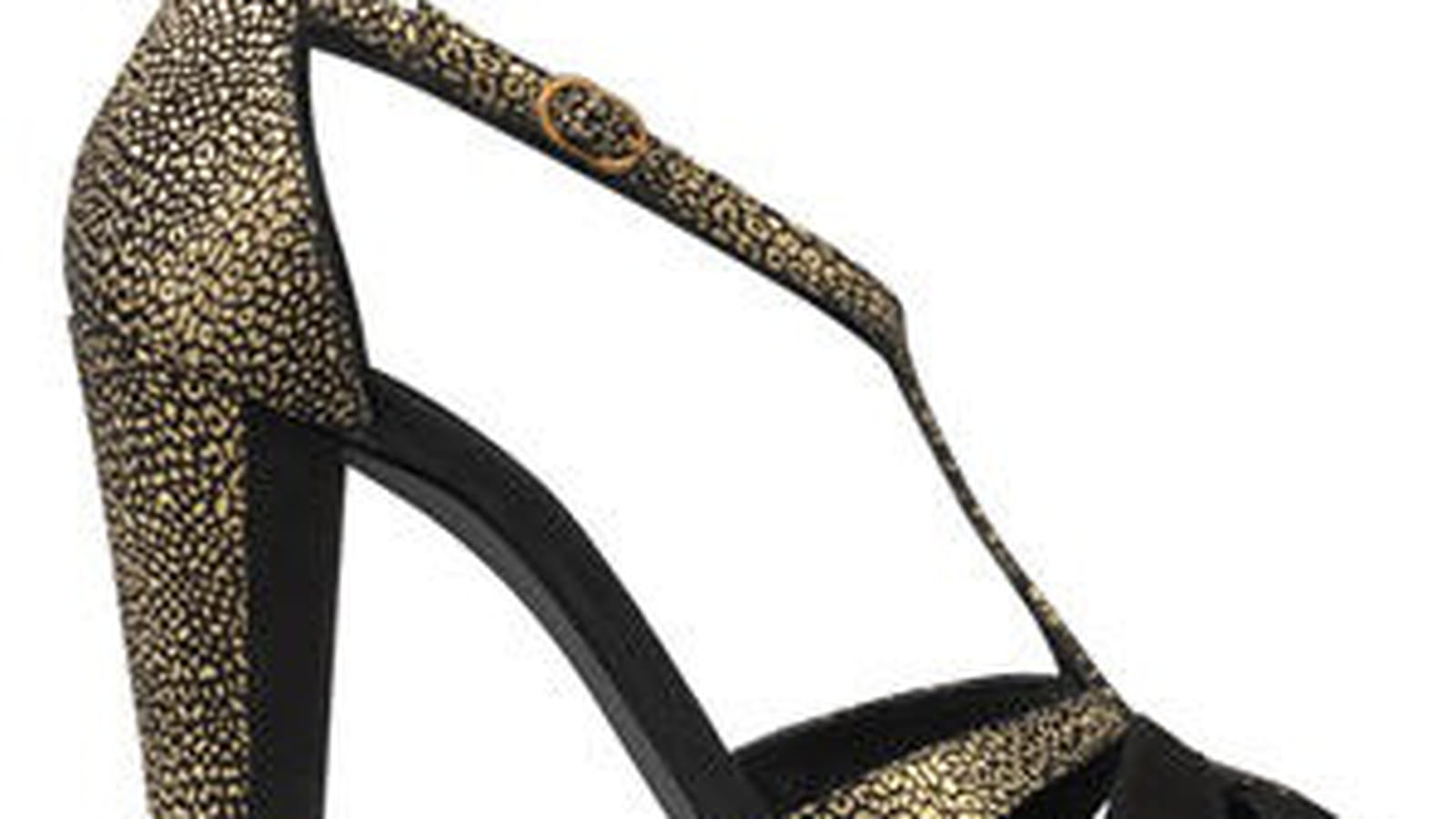 Sandales noires et or de Minelli