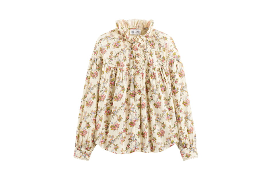 Blouse imprim&eacute; floral &agrave; col victorien de Louise Misha x La Redoute