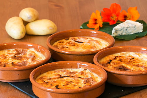 Crèmes brûlées de pommes de terre Charlotte à la Fourme d’Ambert