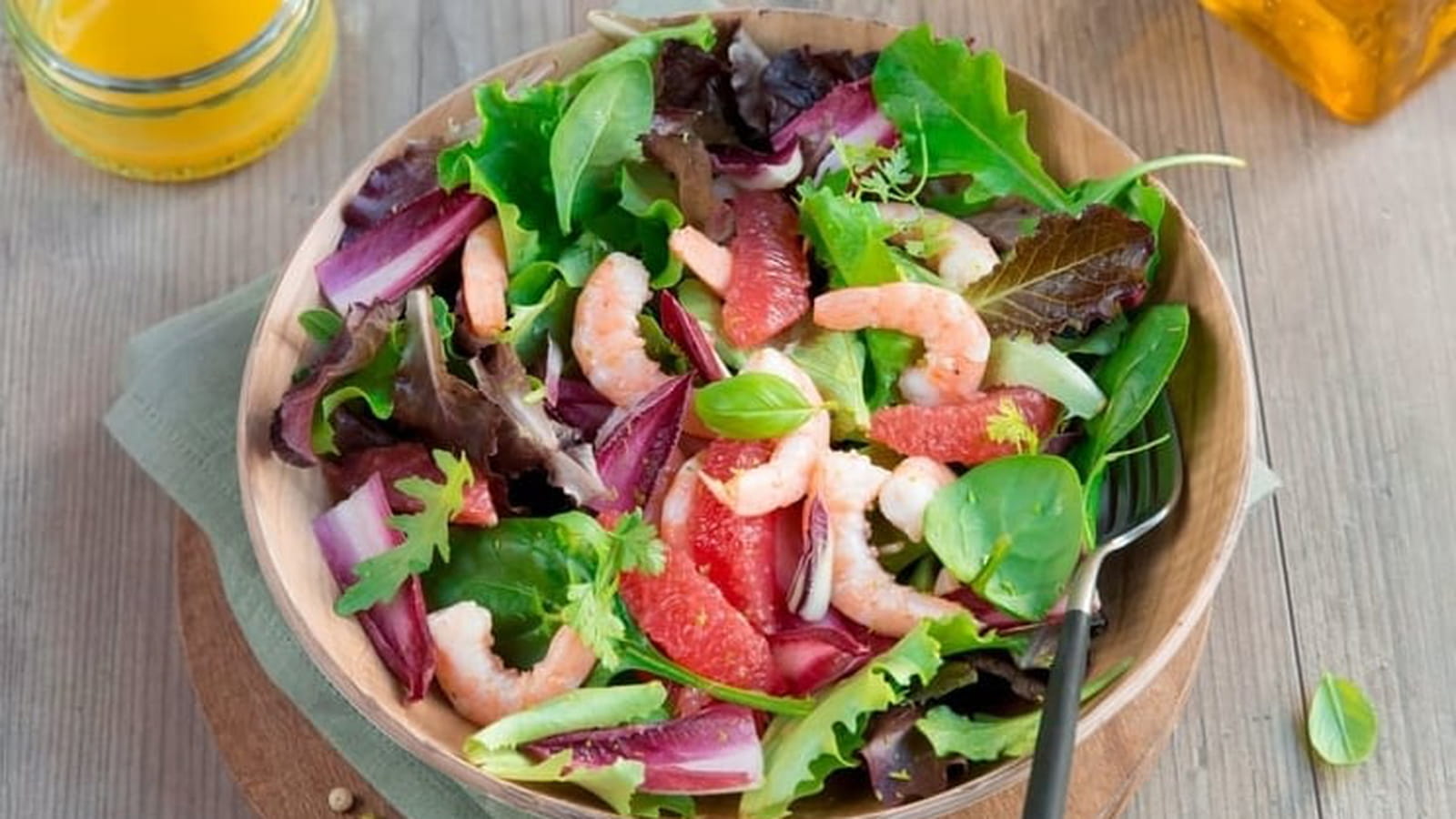 Salade aux crevettes et agrumes