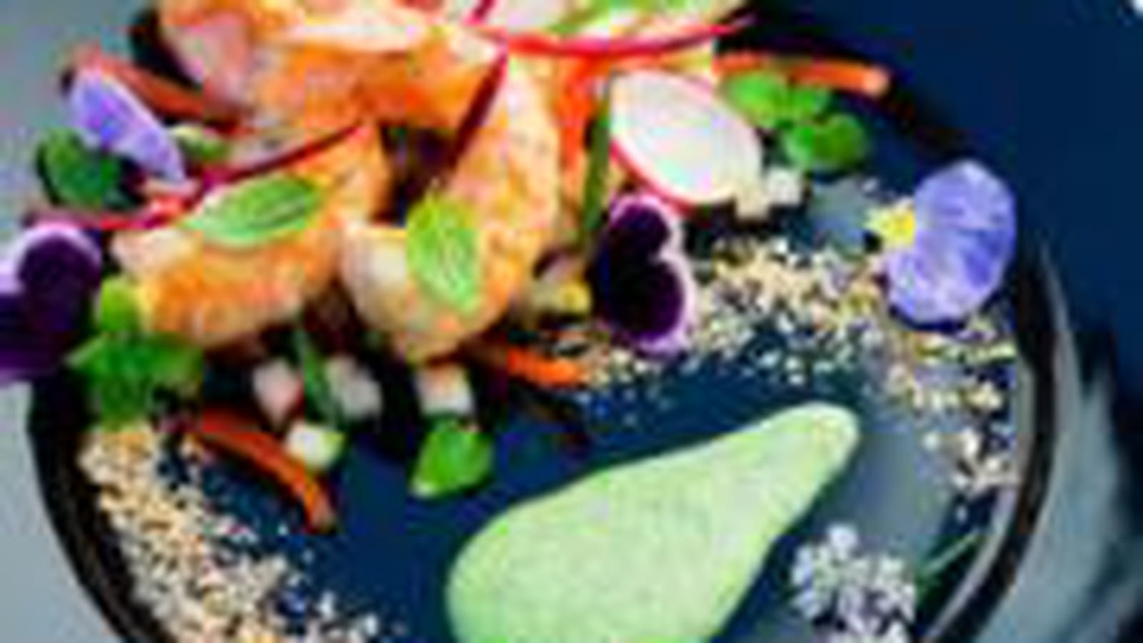 Langoustines crème au basilic