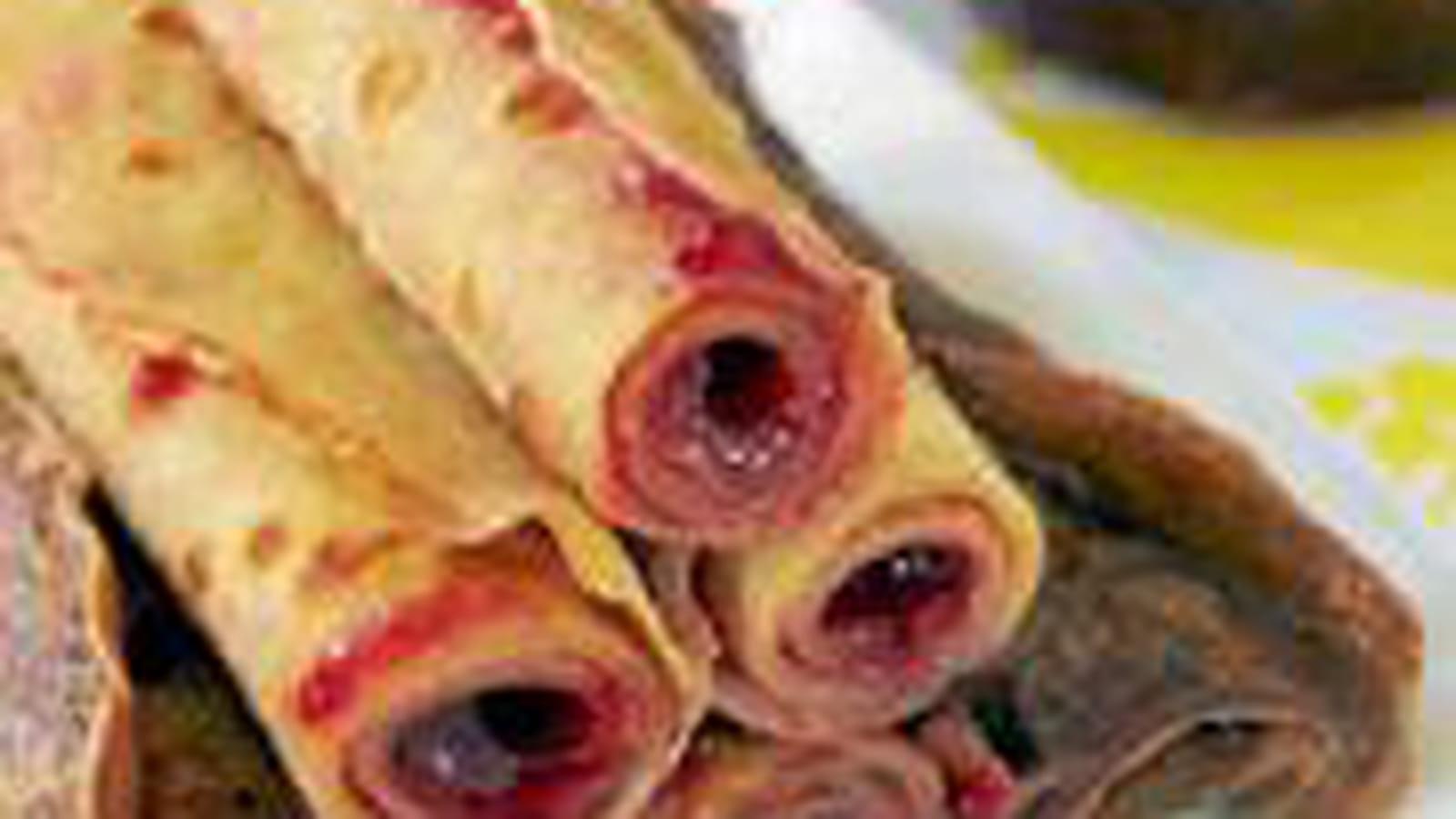 Crêpes chocolat et vanille à la confiture