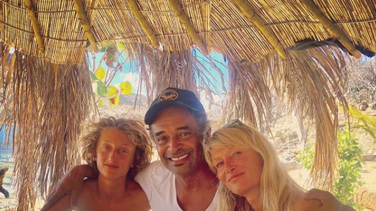 Yannick Noah, son fils et sa femme