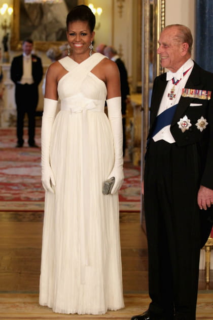 Michelle Obama en robe blanche