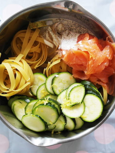 P&acirc;tes saumon fum&eacute;-courgettes