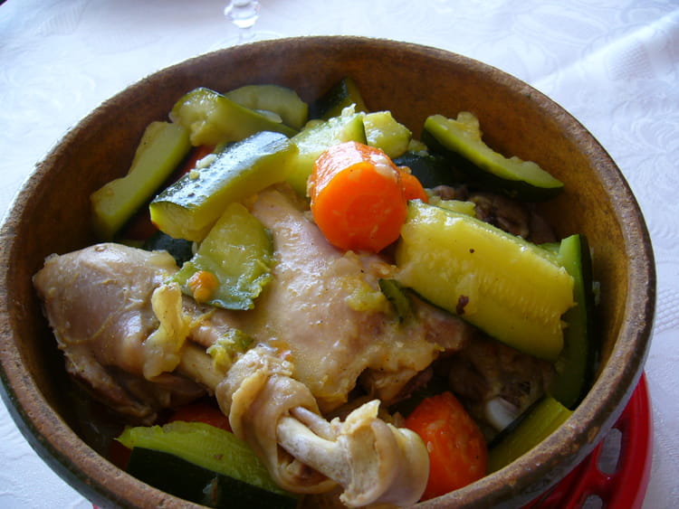 Tajine poulet aux courgettes et carottes