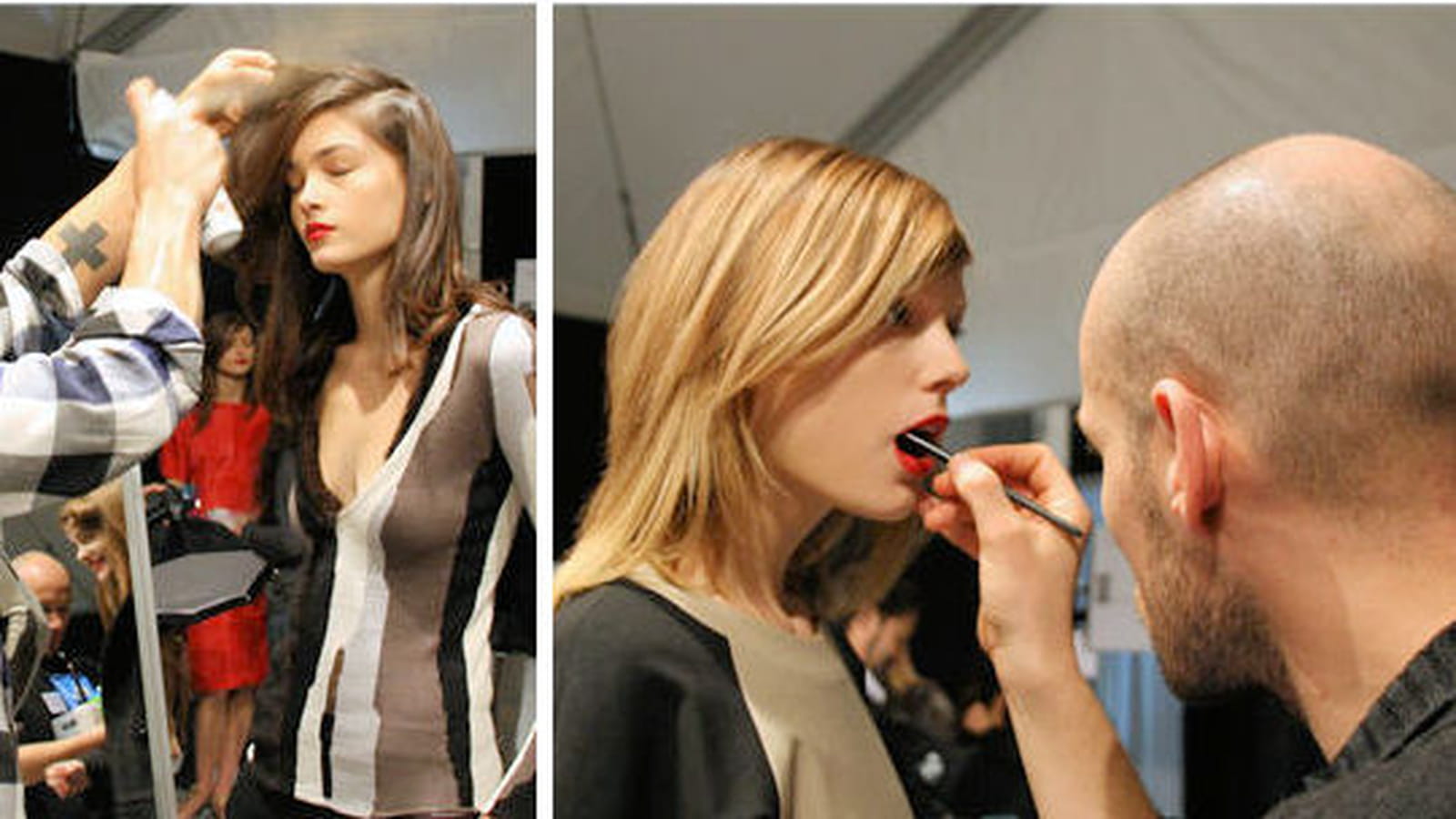Dernières retouches coiffure et maquillage
