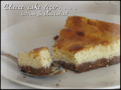 Cheesecake léger fromage blanc au citron fond chocolaté