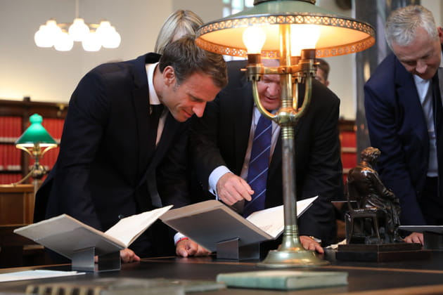 En visite &agrave; la biblioth&egrave;que royale avec le Premier ministre, Lars Lokke Rasmussen