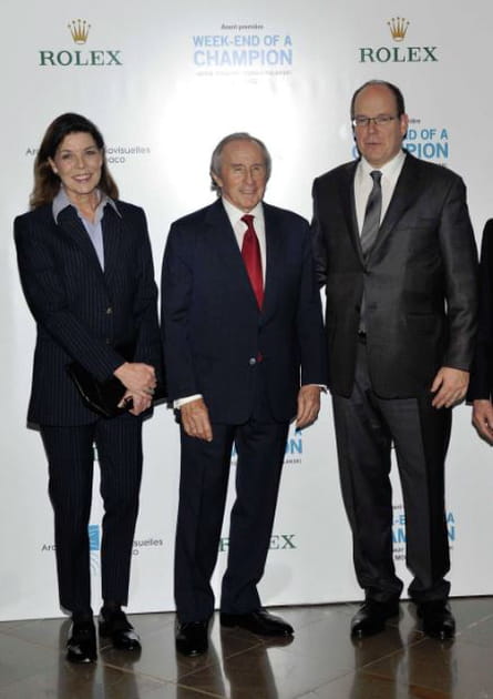 Caroline de Monaco en costume rayé