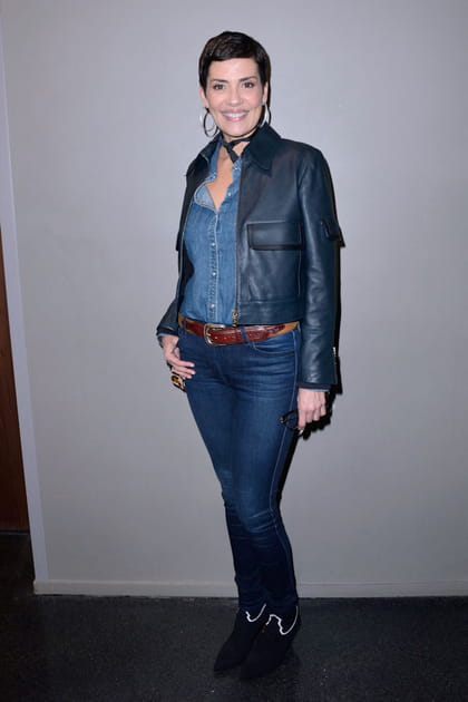 Cristina Cordula en total look denim