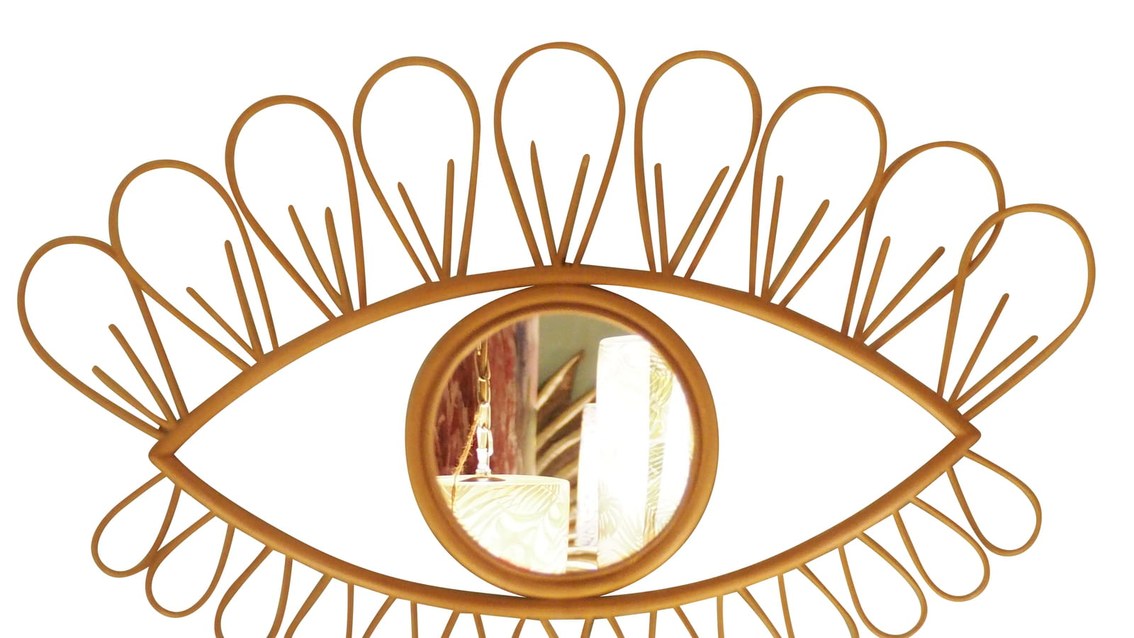 Miroir œil en rotin Chehoma