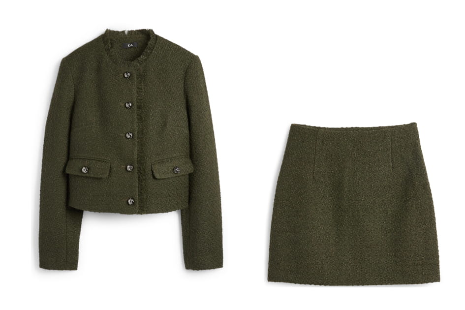 Ensemble blazer et mini-jupe en boucl&eacute;, C&amp;A