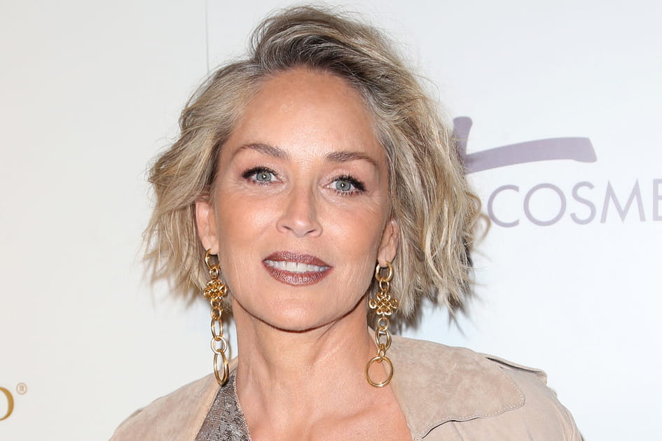 Sharon Stone, idyllique avec ses l&egrave;vres m&eacute;tallis&eacute;es