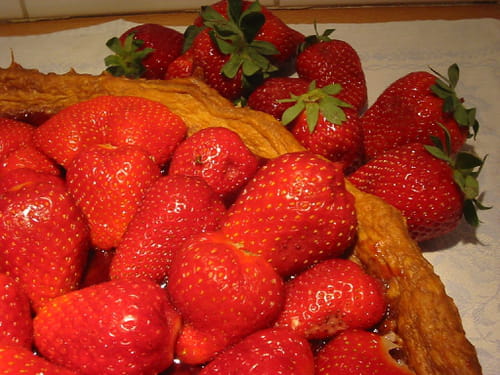 Tarte aux fraises sans crème pâtissière