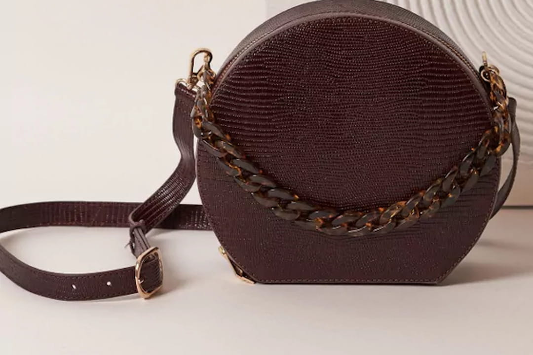 Sac à main en cuir bordeaux