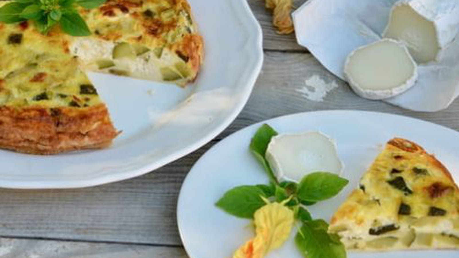 Clafoutis courgettes, chèvre et basilic