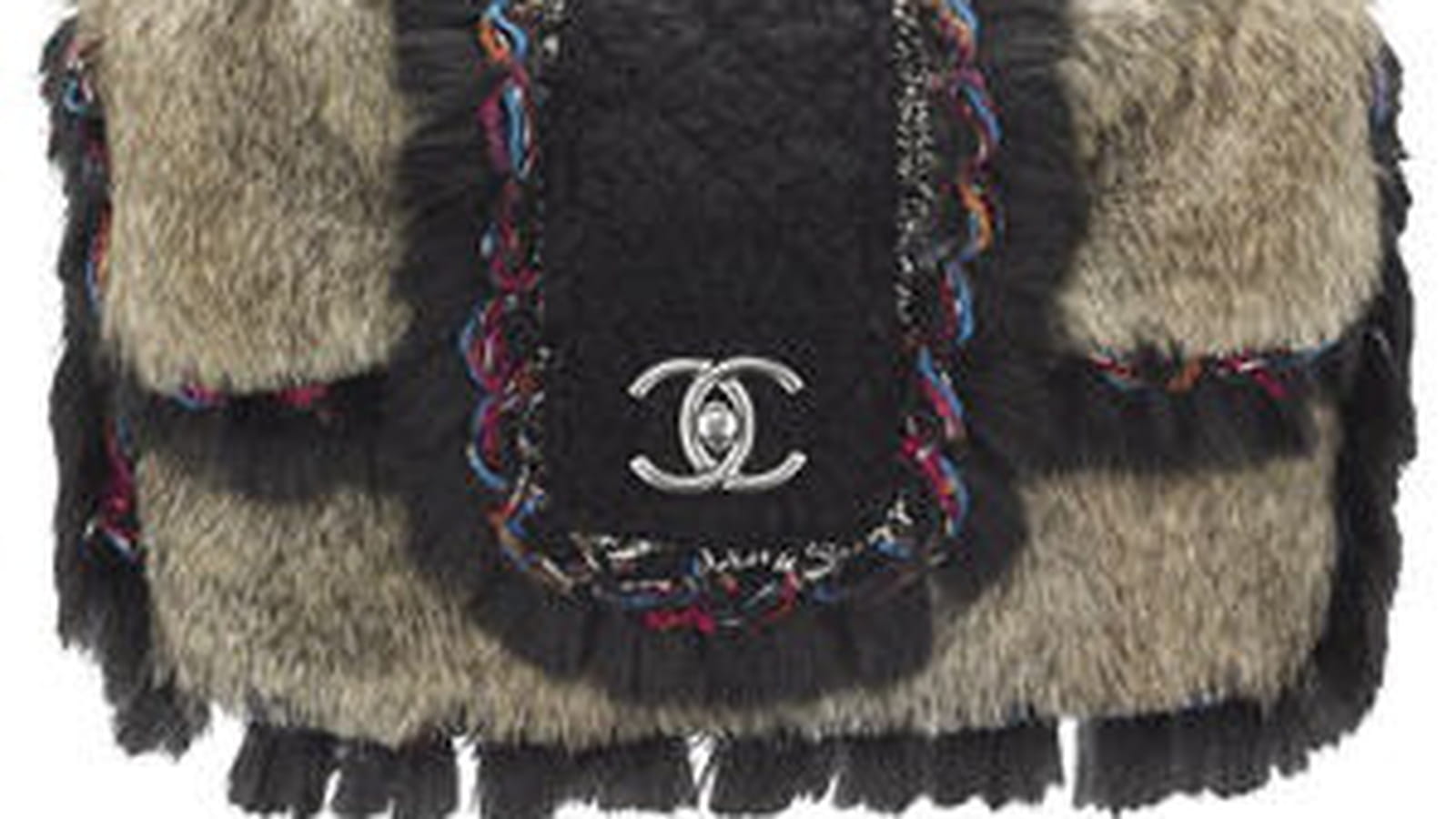 Sac en fourrure et tweed de Chanel