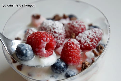 Yaourt aux fruits des bois au sirop de gingembre