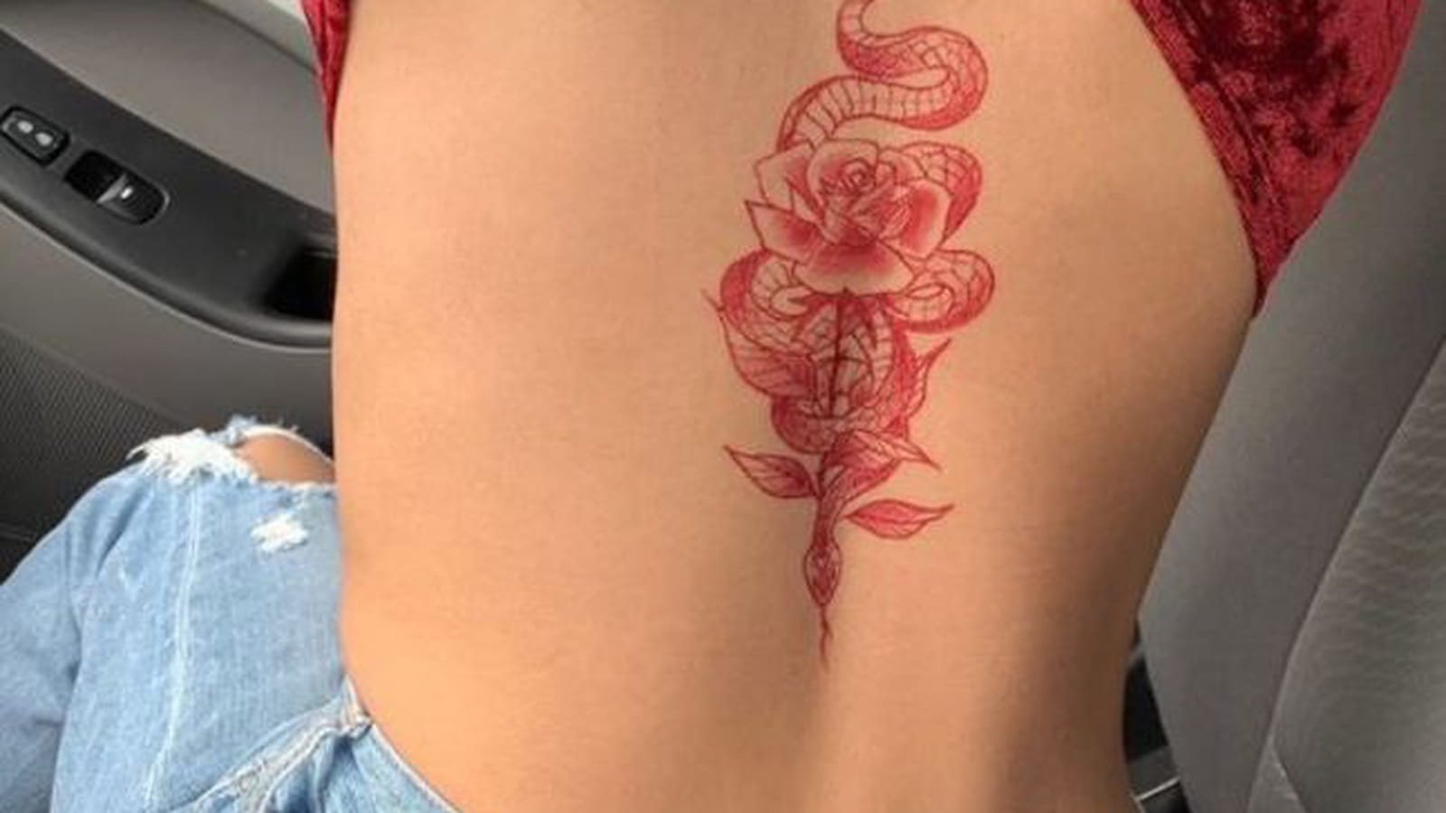 Serpent rouge dans le dos