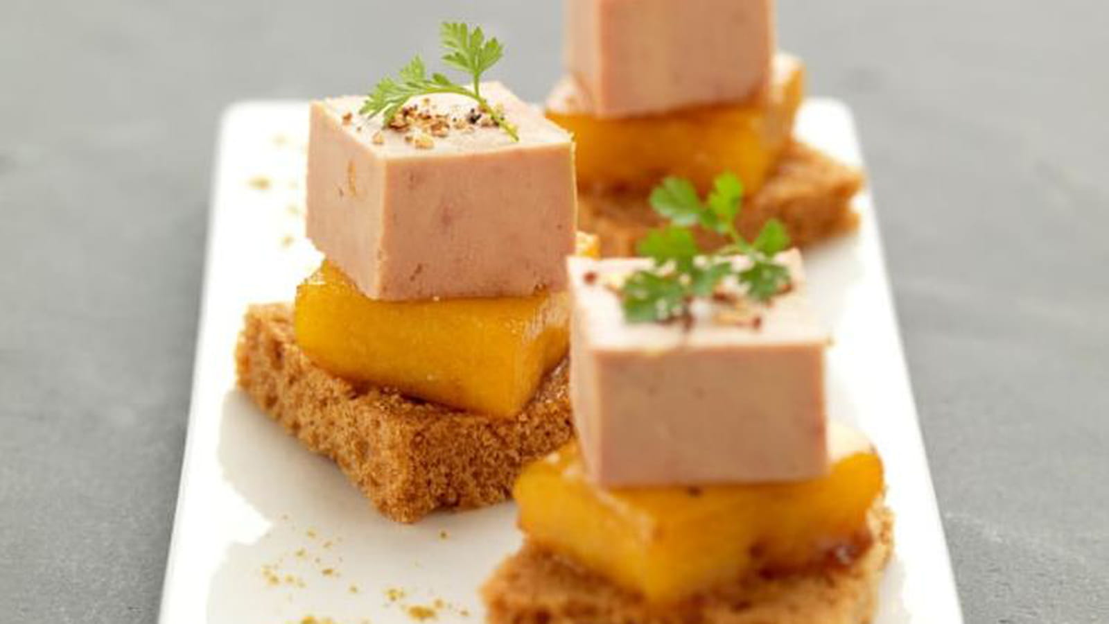 Bouchées foie gras mangue