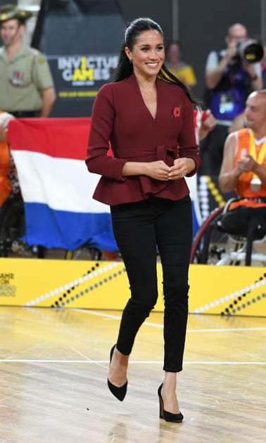 Le pantalon slim + talons de Meghan Markle