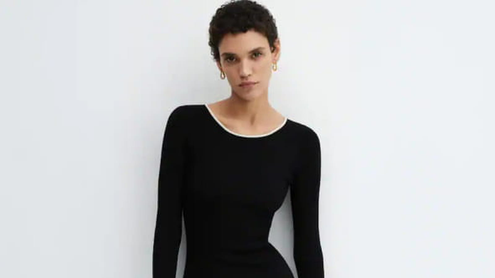 Robe à liseré contrastant Mango