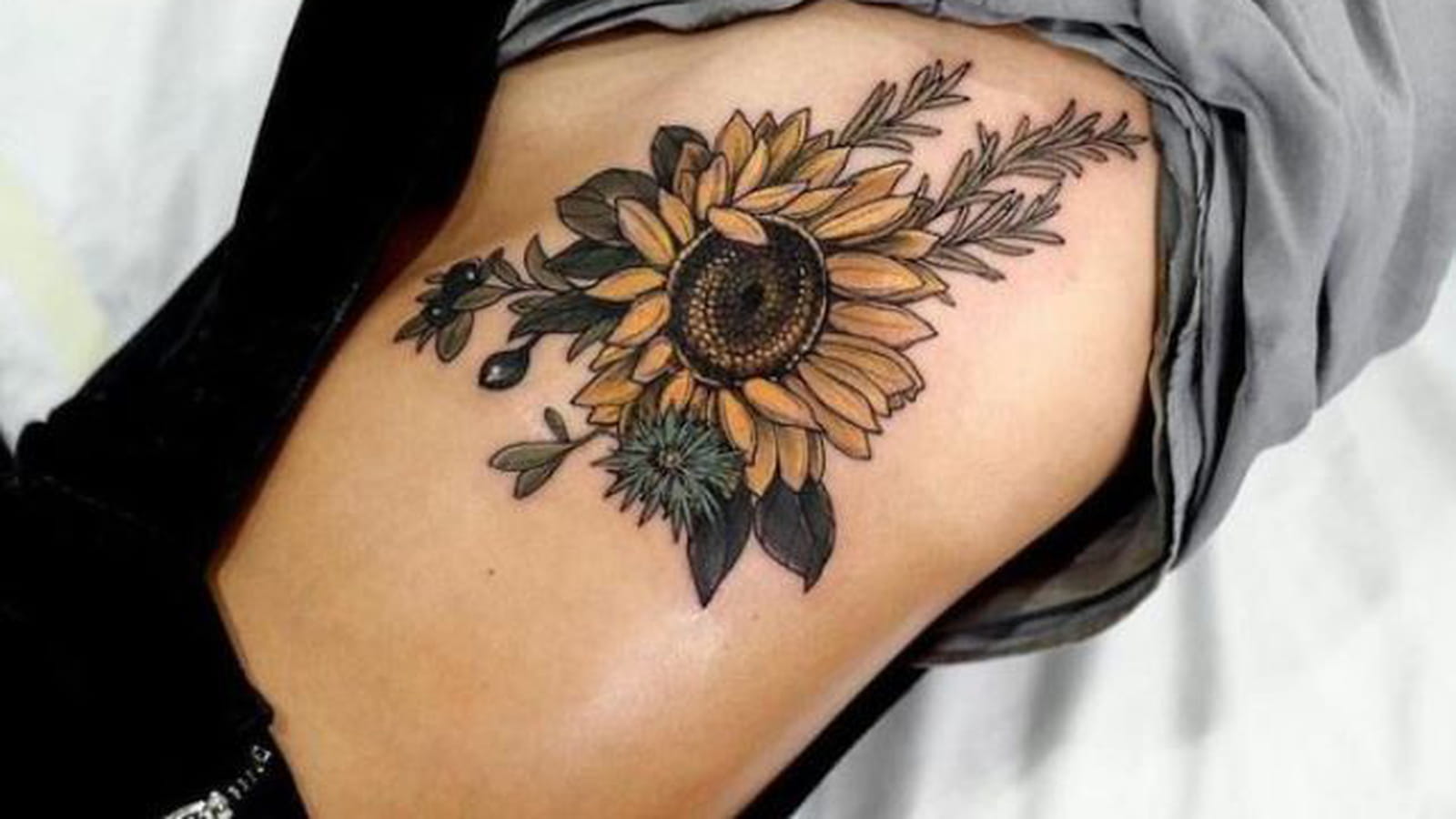 Tournesol géant sur le flanc