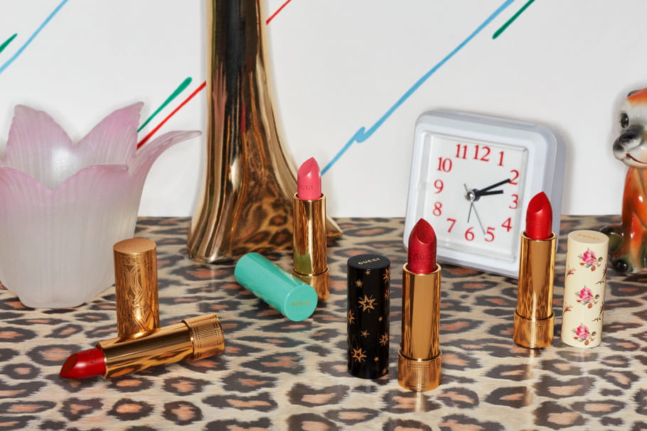 Gucci Beauty pose ses valises aux Galeries Lafayette Paris Haussmann