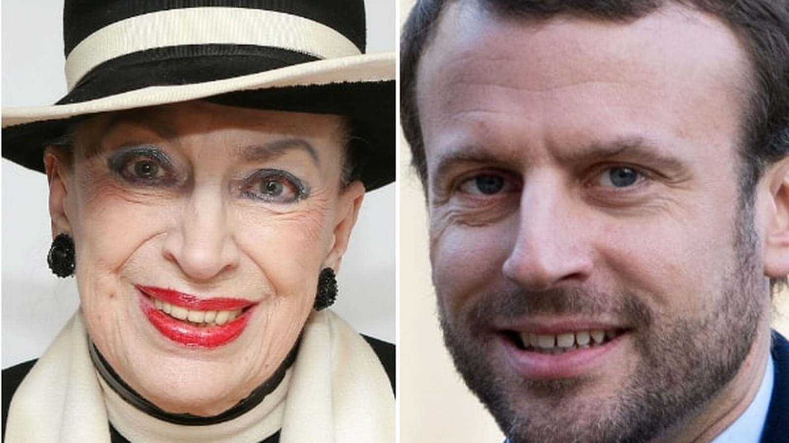 Geneviève de Fontenay et Emmanuel Macron