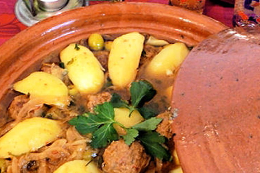 Tajine de kefta aux citrons confits et aux olives