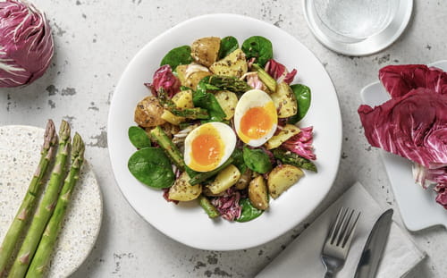 Salade grenailles, asperges et grana padano