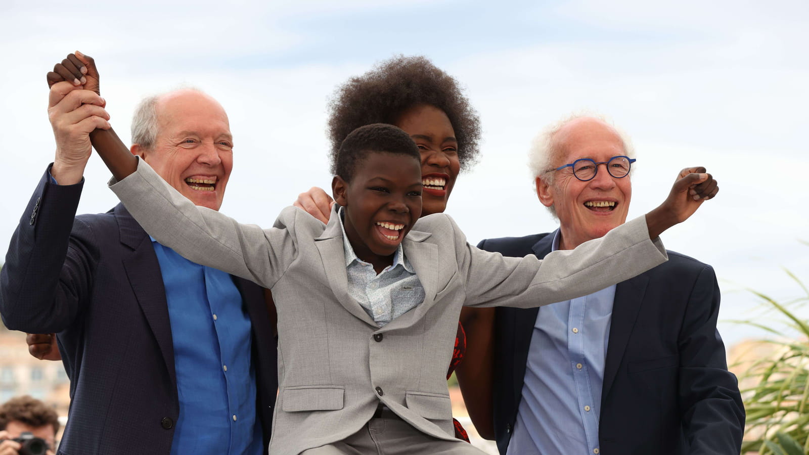 Luc Dardenne, Joely Mbundu, Pablo Schils et Jean-Pierre Dardenne 