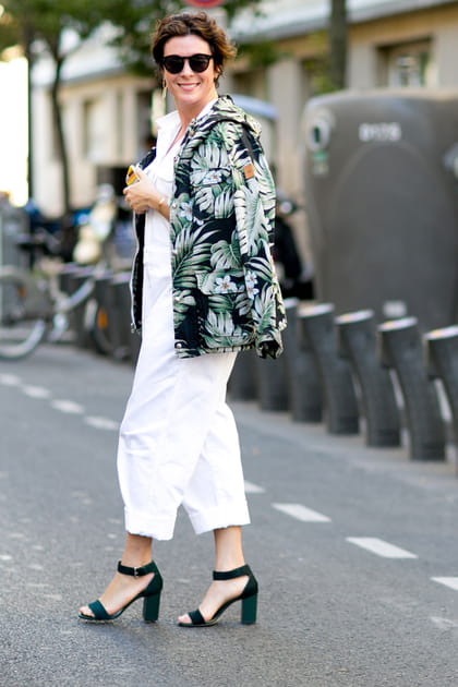Street style &agrave; Paris : l'imprim&eacute; troprical