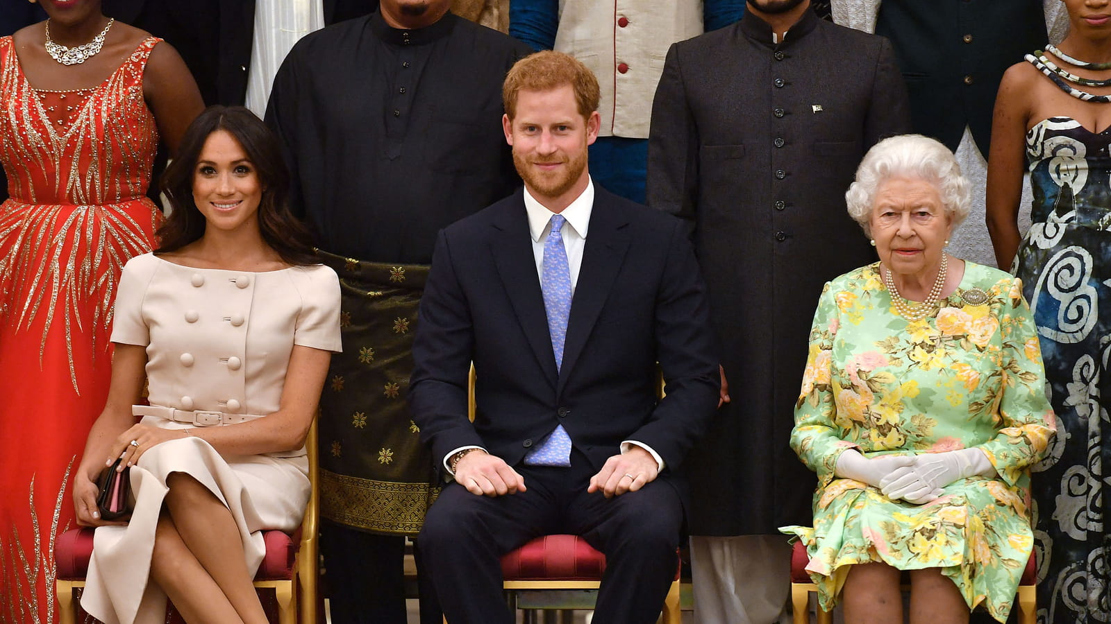 Avec Meghan et Harry, en 2018