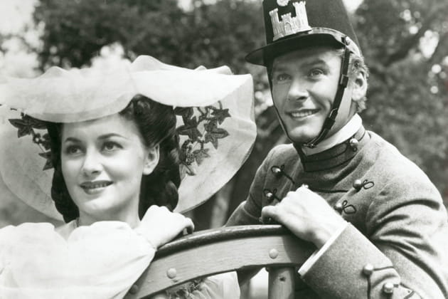 Olivia De Havilland et Errol Flynn pour le film "La charge Fantastique", de Raoul Walsh en 1941