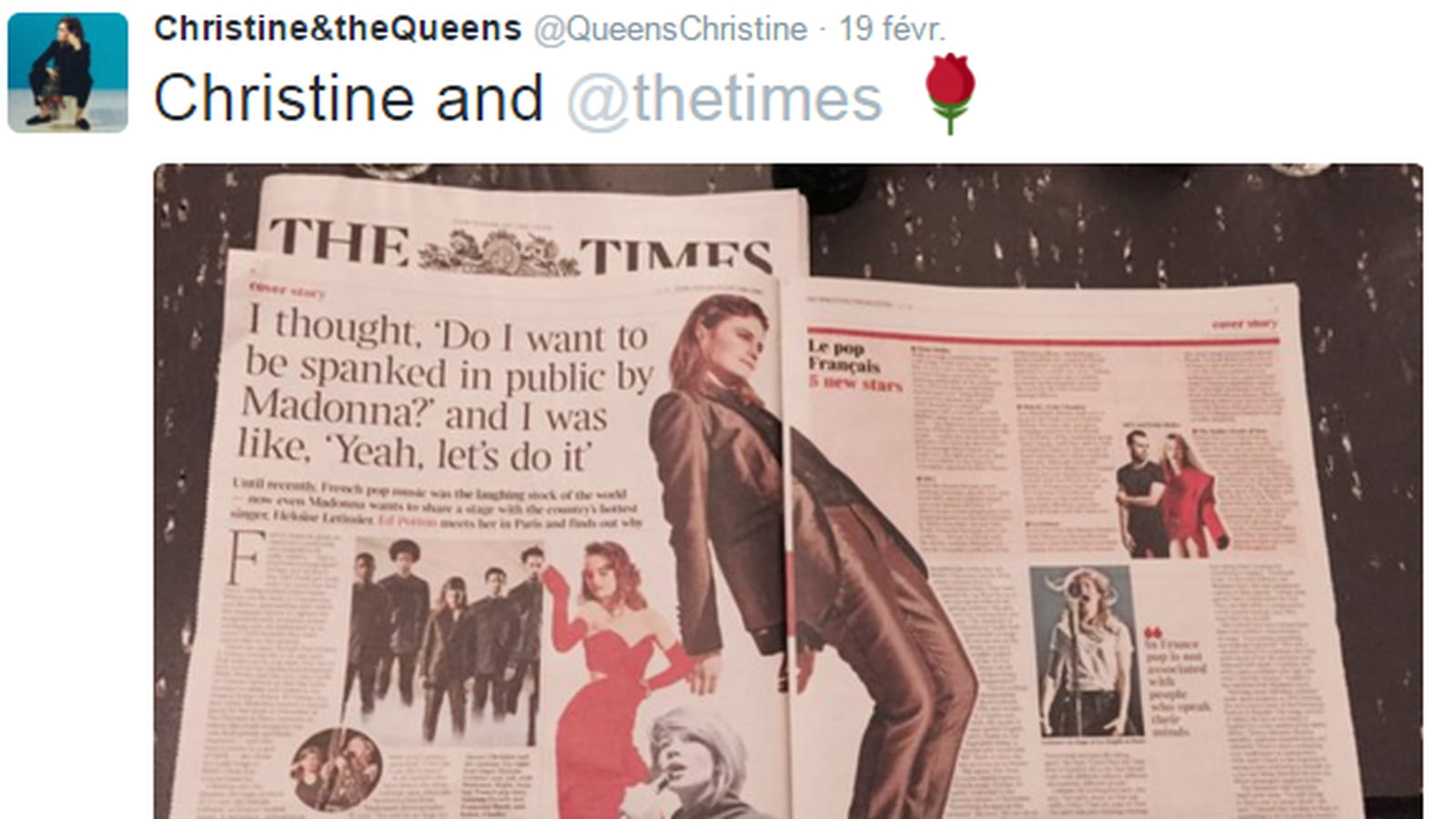 Christine and the Queens dans The Times