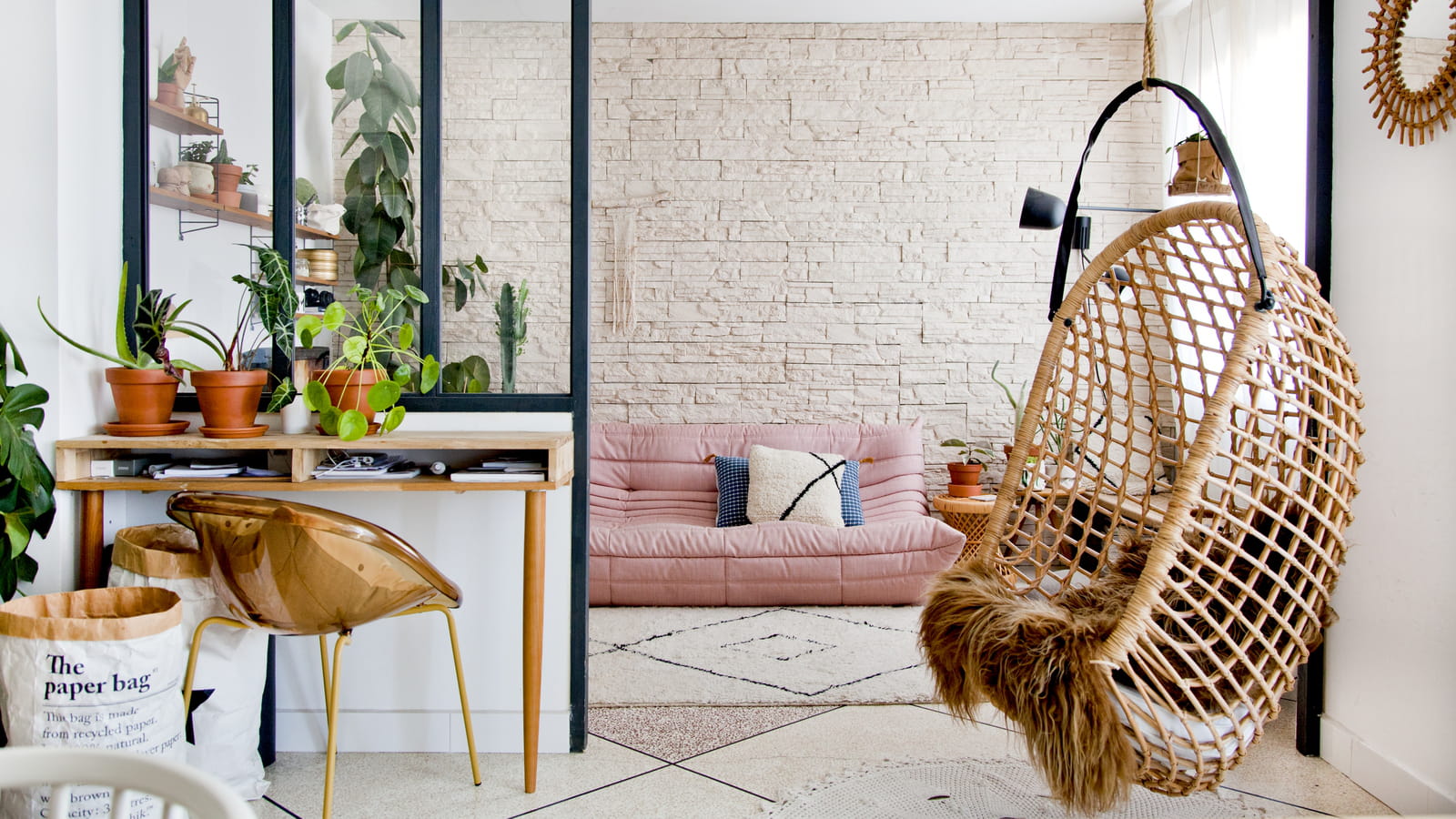 Fauteuil suspendu tressé 