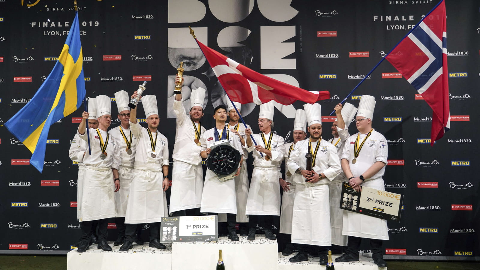Le podium du Bocuse d'Or 2019