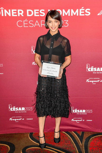 Lyna Khoudri en transparence au dîner des nommés des César au Fouquet's